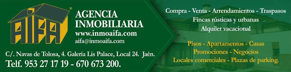 AIFA Agencia Inmobiliaria Calle Navas de Tolosa 4 Galeria Lis Palace Local 24 23003 Jaen